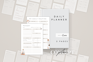 Editable Daily Planner Pages Canva