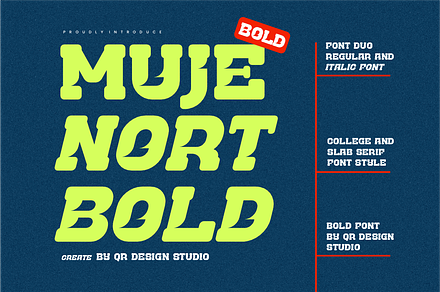 Mujenort Bold - Font Duo & College, a Slab Serif Font by QR Design Studio