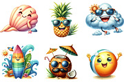 Watercolor Summer Funny Character, a Seasonal Illustration by DreamArtGraphic (Thumbnail 2 of 4)