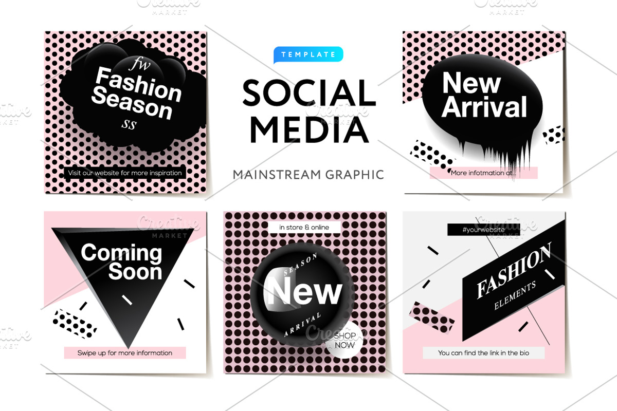 Instagram Posts social templates, a Social Media Template by PREMIUMVECTOR