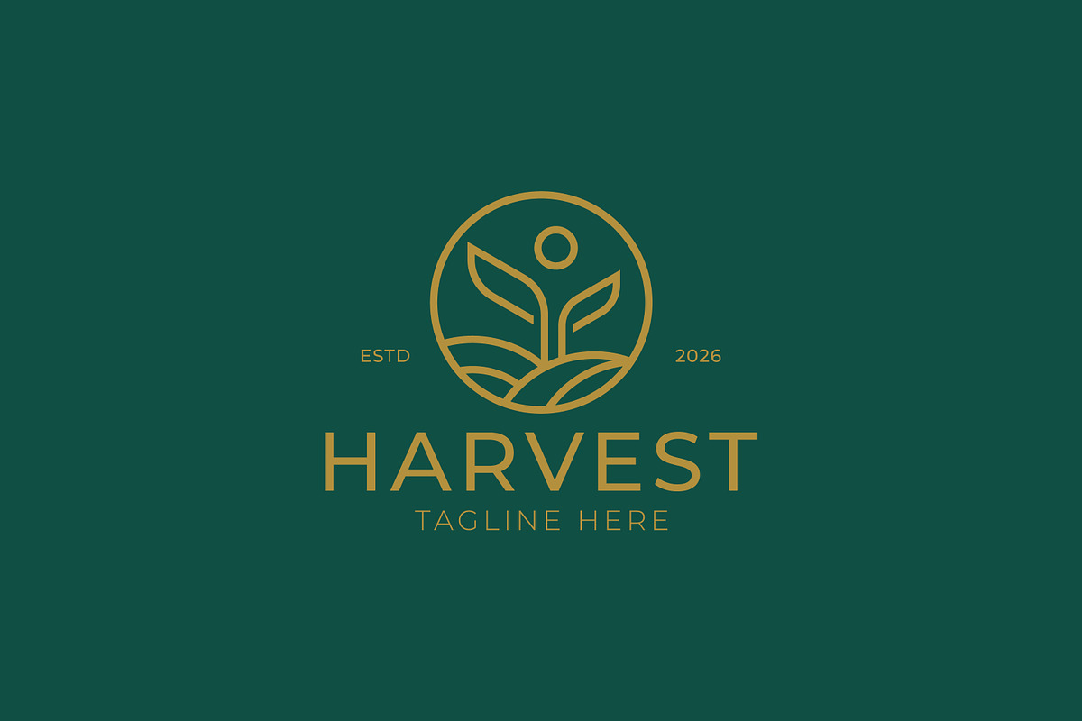 Harvest Logo Farm Field Agriculture, a Branding & Logo Template by Signatoro (Photo 1 of 3)