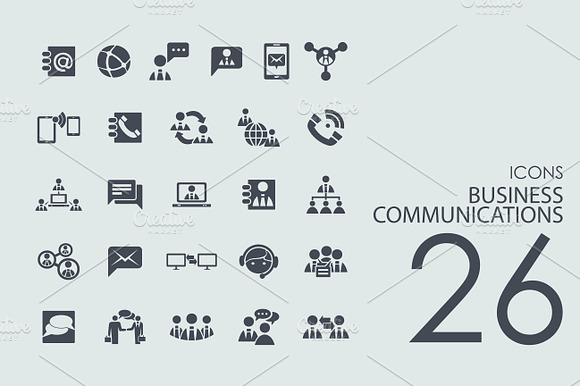 26 Business Communications Icons