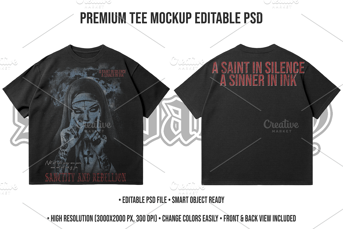 Premium Tee Mockup Editable Psd, a Shirt Mockup by std.badboy (Photo 1 of 4)