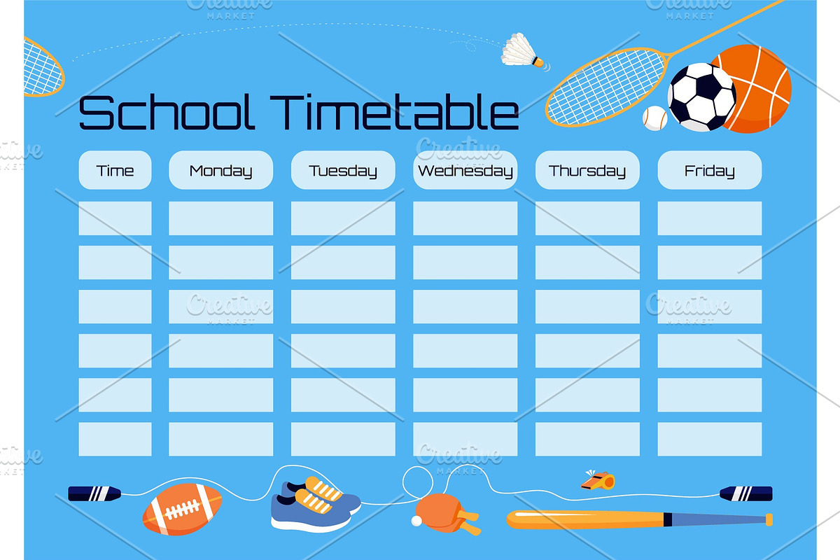 School Timetable for Sport Lovers