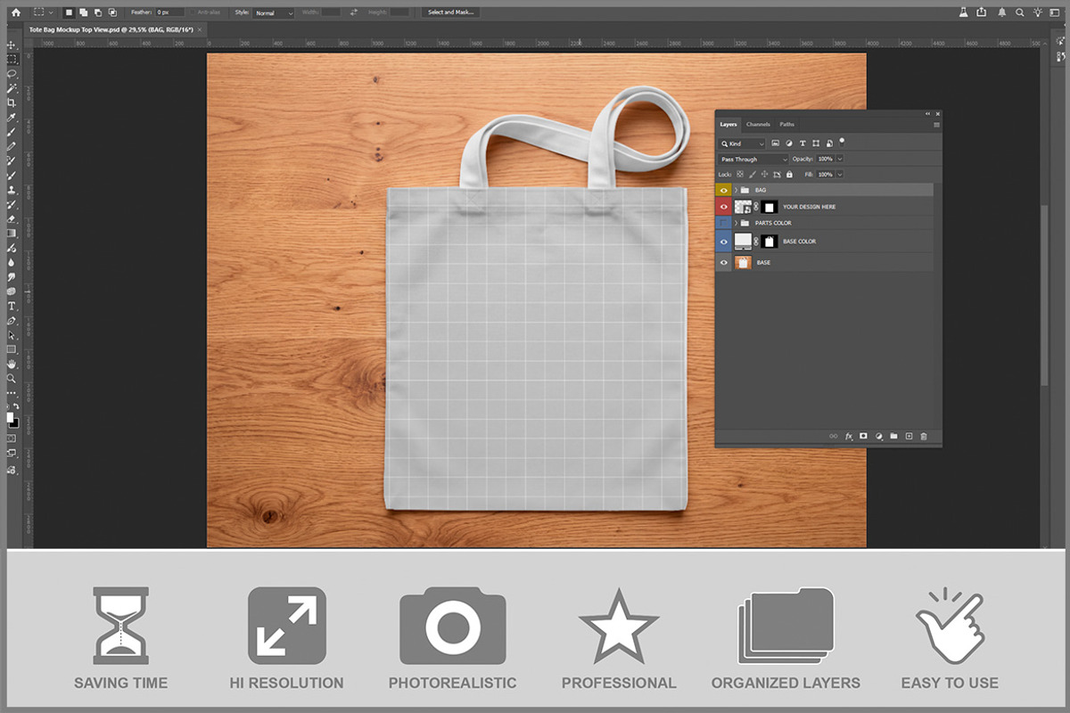 Tote Bag Top View PSD, a Shirt Mockup by Bruno's Shop (Photo 2 of 3)