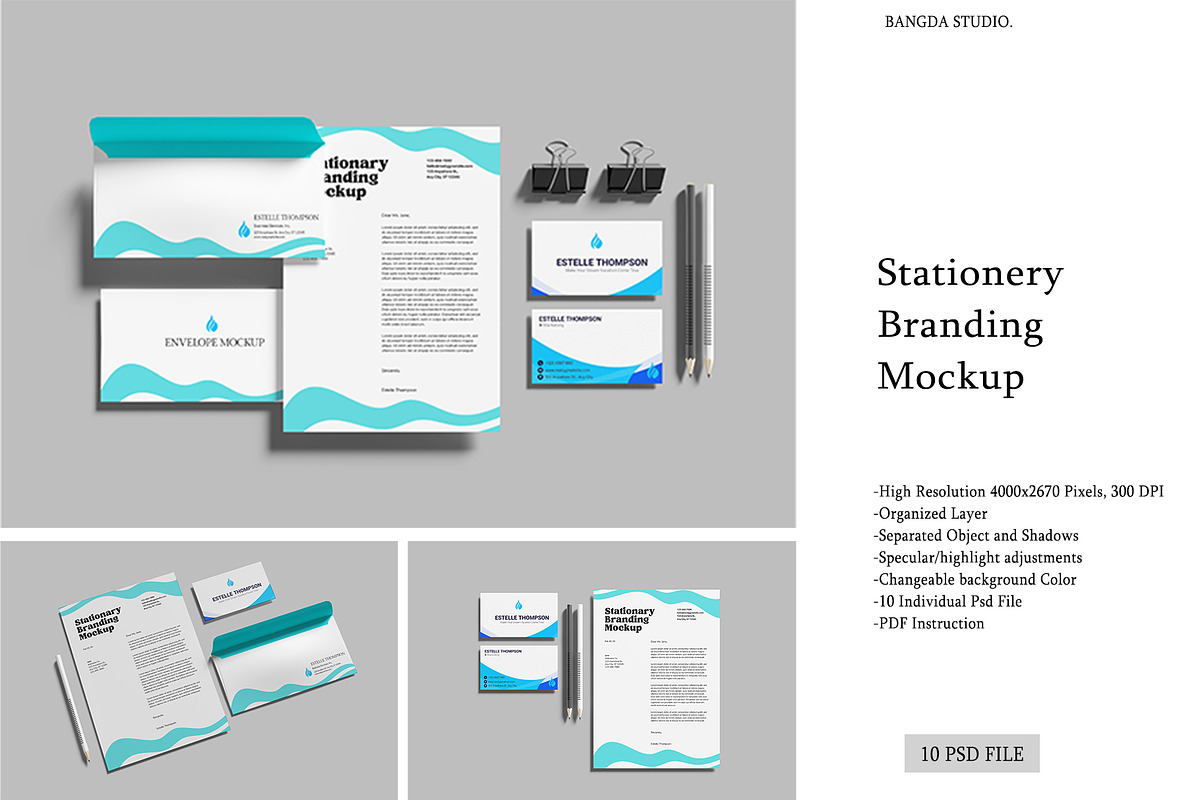 Stationery Branding Mockup, a Product Mockup by Bangdastudio (Photo 1 of 11)
