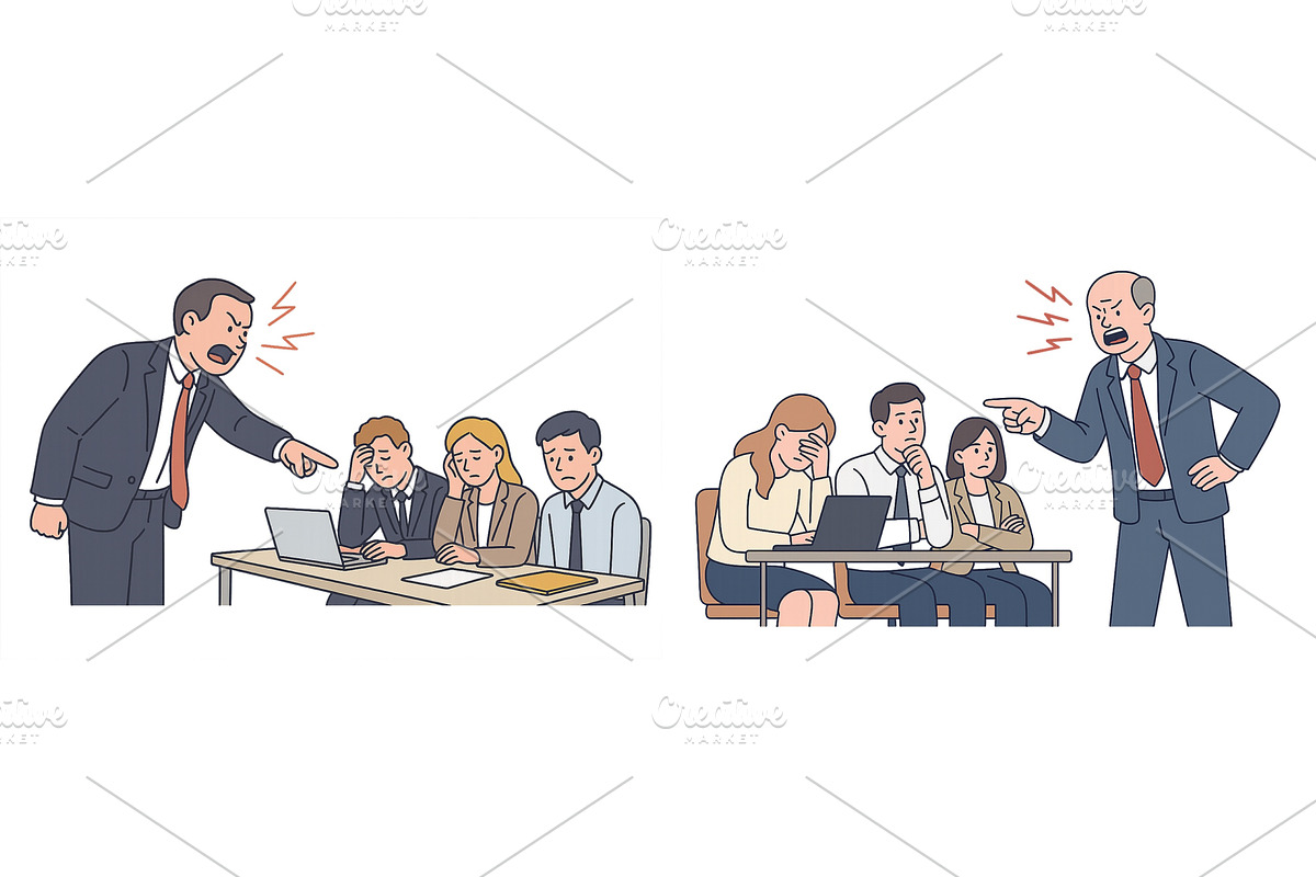 Office conflict resolution with a, a Person Illustration by ZinetroN