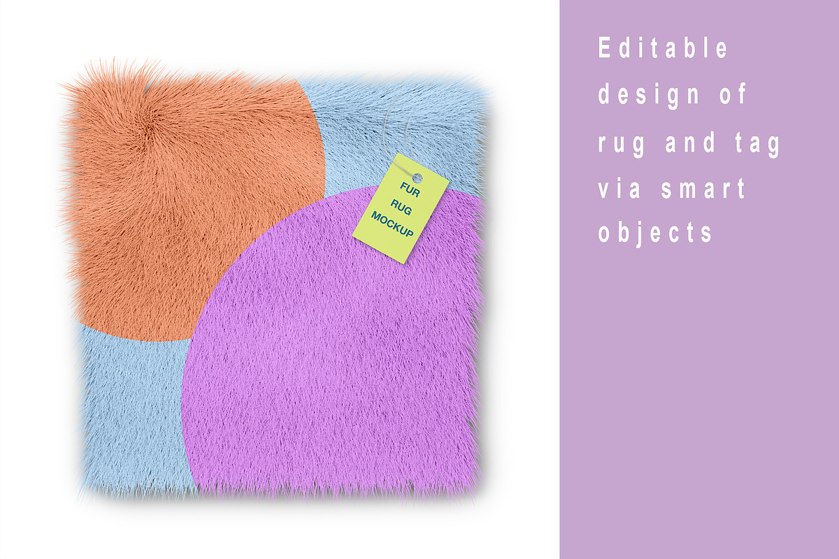 Square fur rug mockups., a Mockup by moqirynart (Photo 10 of 16)