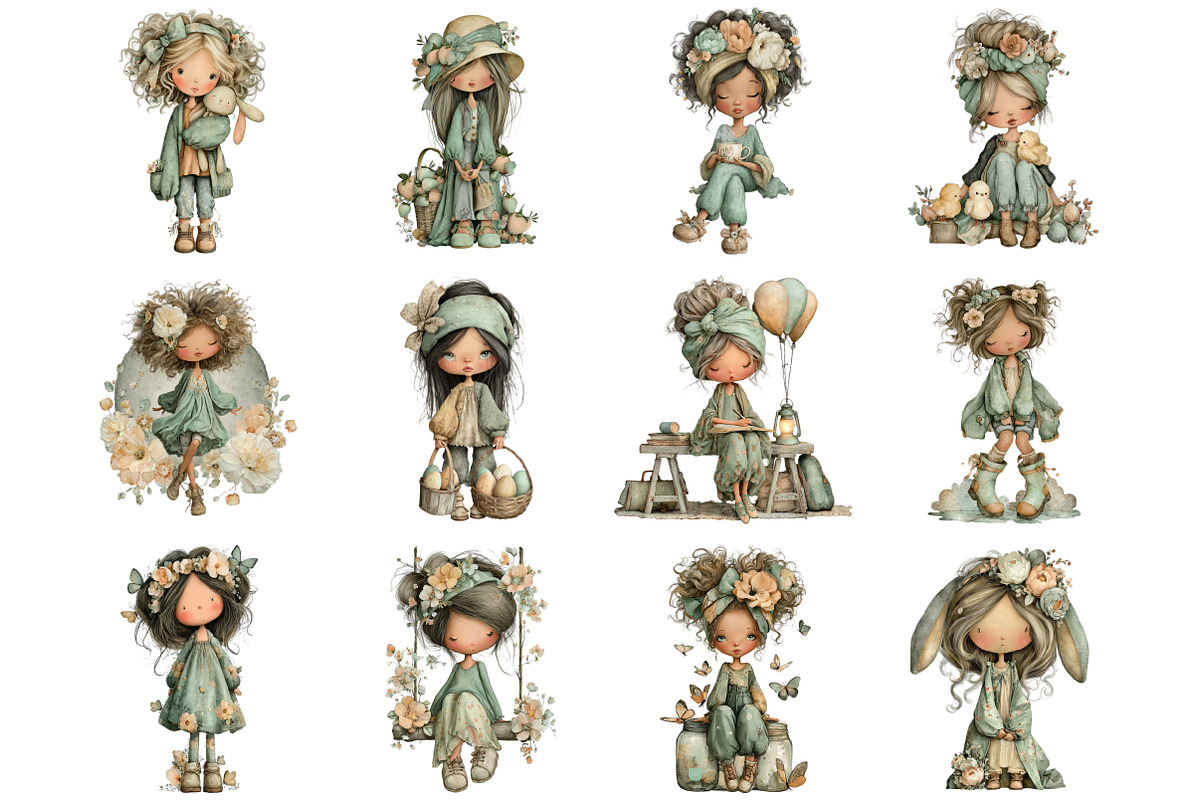 Whimsical Spring Girl Clipart, a Graphic by CitraGraphics (Photo 2 of 5)