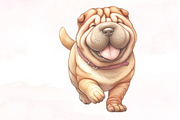 Shar-Pei Dog Watercolor Clipart, an Illustration by Designking (Thumbnail 3 of 4)
