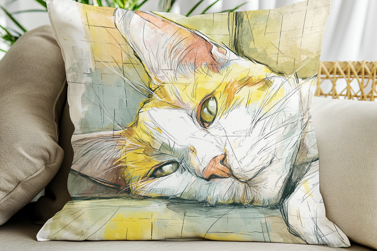 Watercolor Cats on the Couch, an Animal Illustration by PrintHaven Designs (Photo 8 of 9)