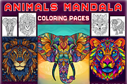 120 Animals Mandala Coloring Pages, a Seasonal Illustration by BrandlyTemplate (Thumbnail 1 of 4)