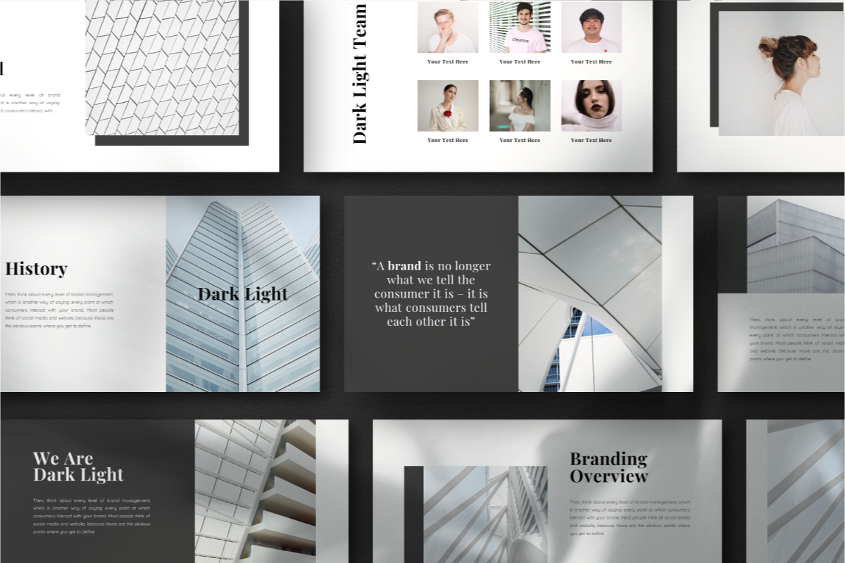 Dark Light Keynote Template, a Presentation Template by Inkofert (Photo 3 of 11)