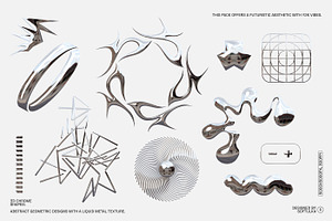 300 Abstract Chrome Shapes Pack