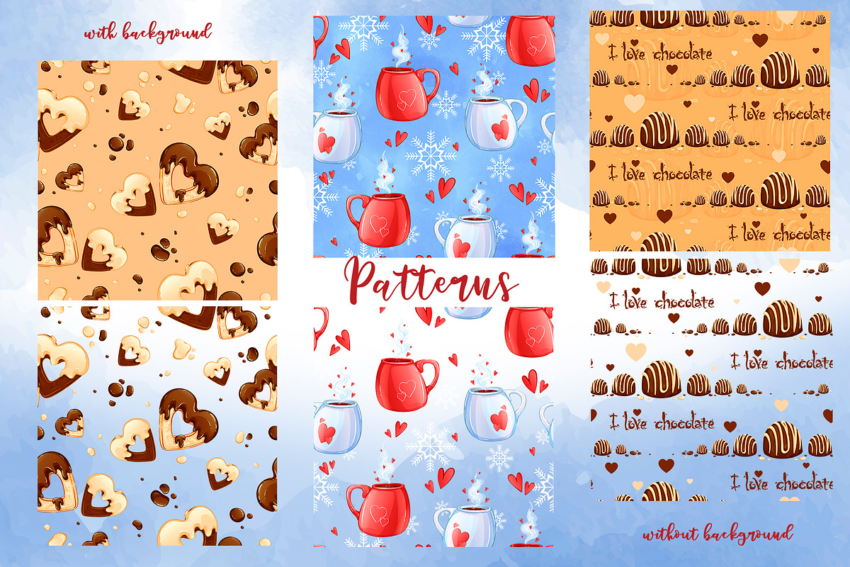 Hot Mugs. Valentine's day clipart, a Food Illustration by Maycat_store (Photo 5 of 6)