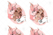 Mermaid Summer Peach Clip Art, an Illustration by Frou Fou Craft (Thumbnail 5 of 6)
