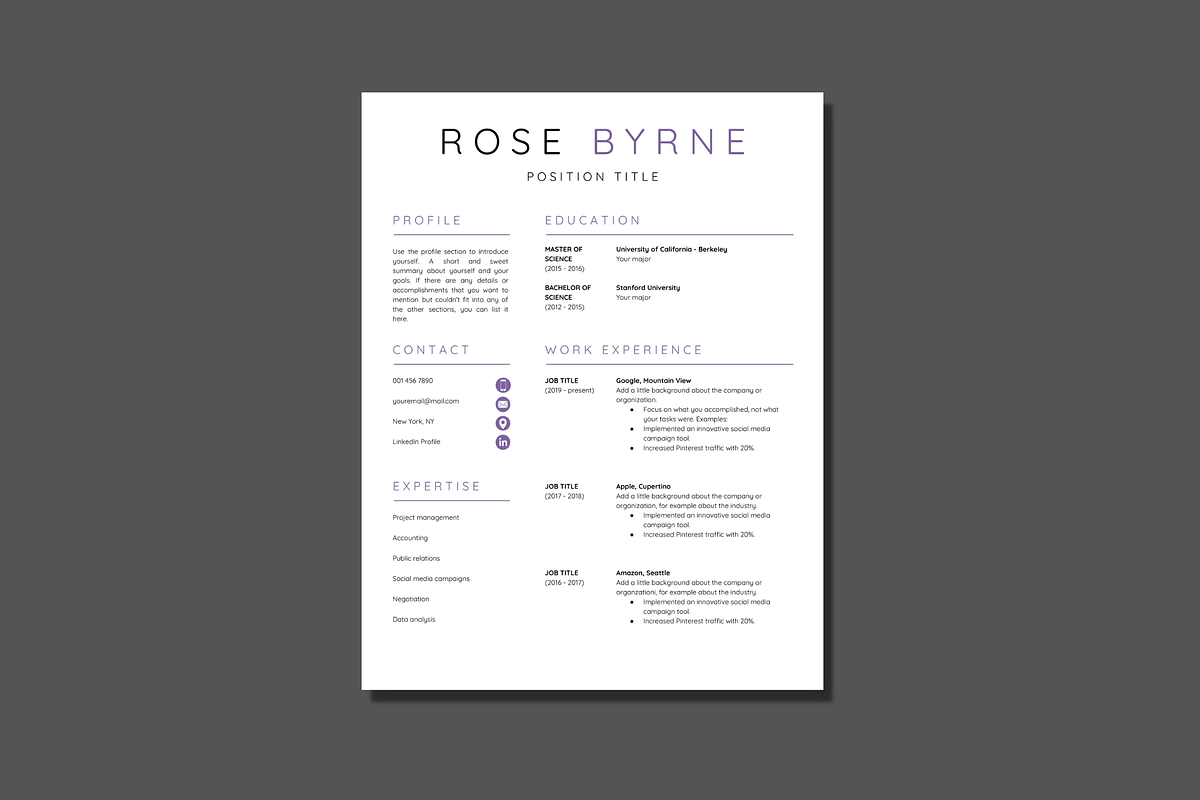 30+ Resume Bundle for Google Docs, a Resume Template by DesignStudioTeti (Photo 8 of 10)