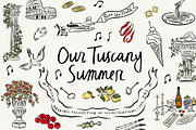 Hand Drawn Tuscany Wedding Clipart, an Illustration by Calamar Studio (Thumbnail 1 of 23)