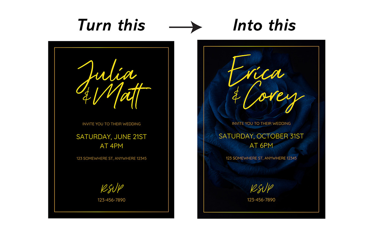 Wedding Invitation Mockup + Template, an Invitation Template by Korner (Photo 3 of 12)