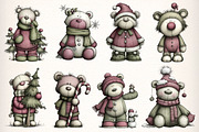 Whimsical Christmas Teddy Bear PNG, an Illustration by Dream Creation (Thumbnail 4 of 7)