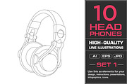 10 Headphones Illustrations, an Object Illustration by Cartoon Lab (Thumbnail 1 of 6)