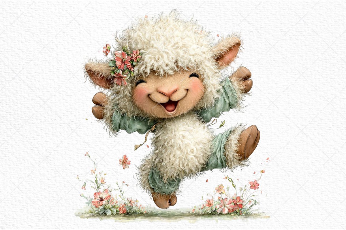 Whimsical Spring Sheep Clipart, an Illustration by Craft Nest (Photo 10 of 11)