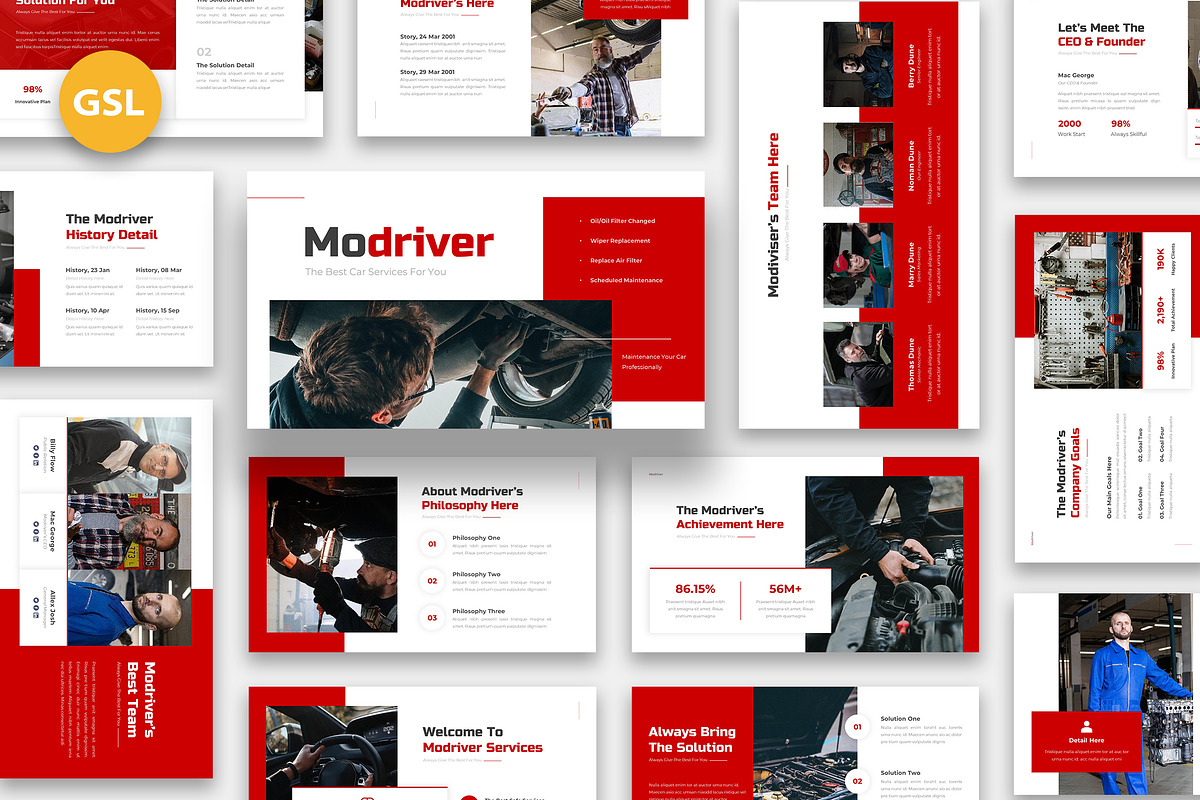 Modriver Car Services Google Slides, a Presentation Template by kerismaker (Photo 1 of 6)