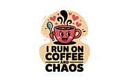 Coffee Chaos Funny Quote T-Shirt, an Object Graphic by Annudesign (Thumbnail 2 of 9)