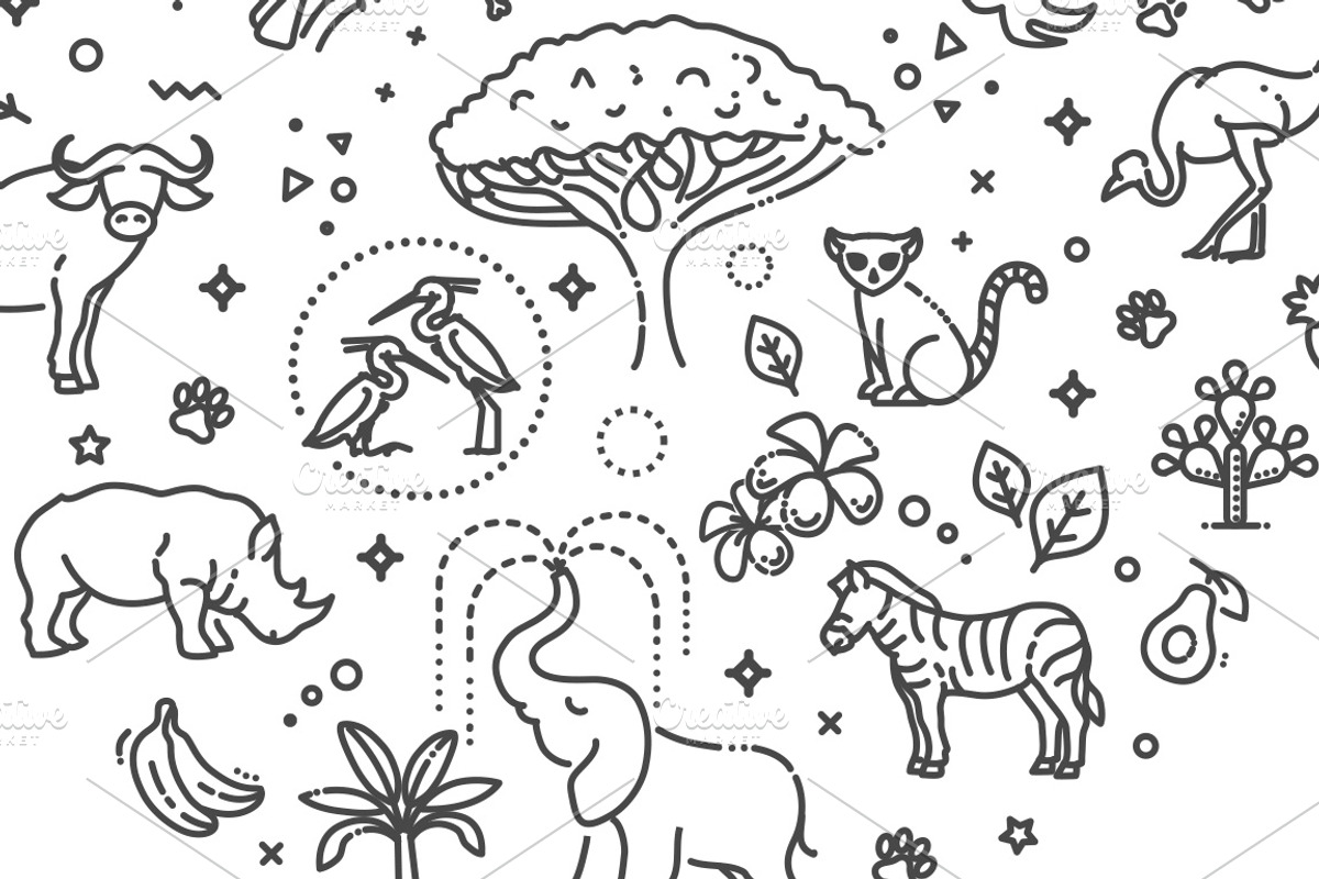 Vector African Animals, an Animal Illustration by Tettygreen (Photo 3 of 3)