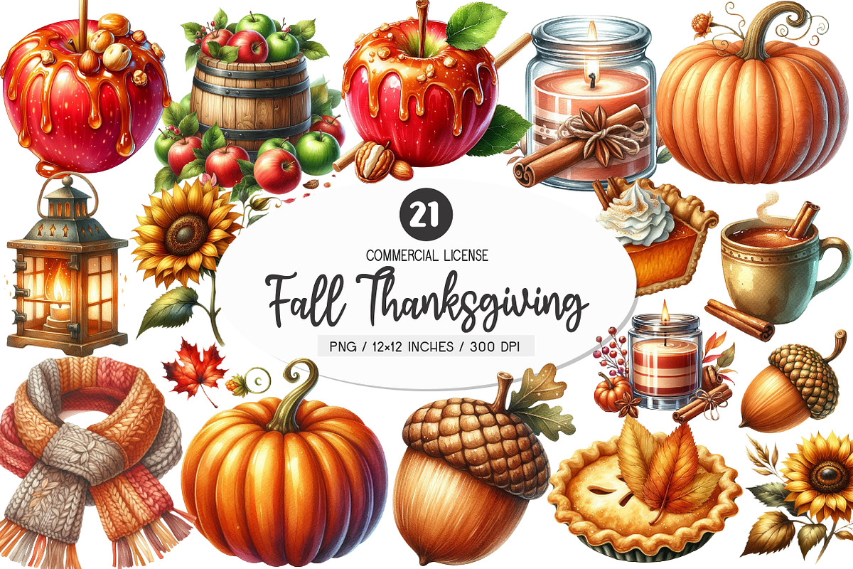 Fall Thanksgiving Clipart, an Illustration by SinaCreation (Photo 1 of 4)