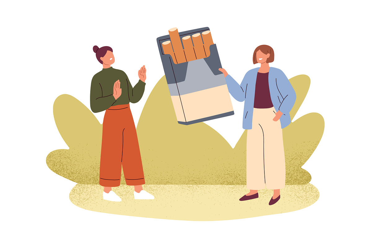 People quit smoking cigarettes set, a Healthcare Illustration by Good Studio (Photo 4 of 5)