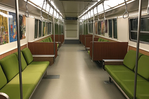 Empty subway train interior at night, a Photo by Beautiful things