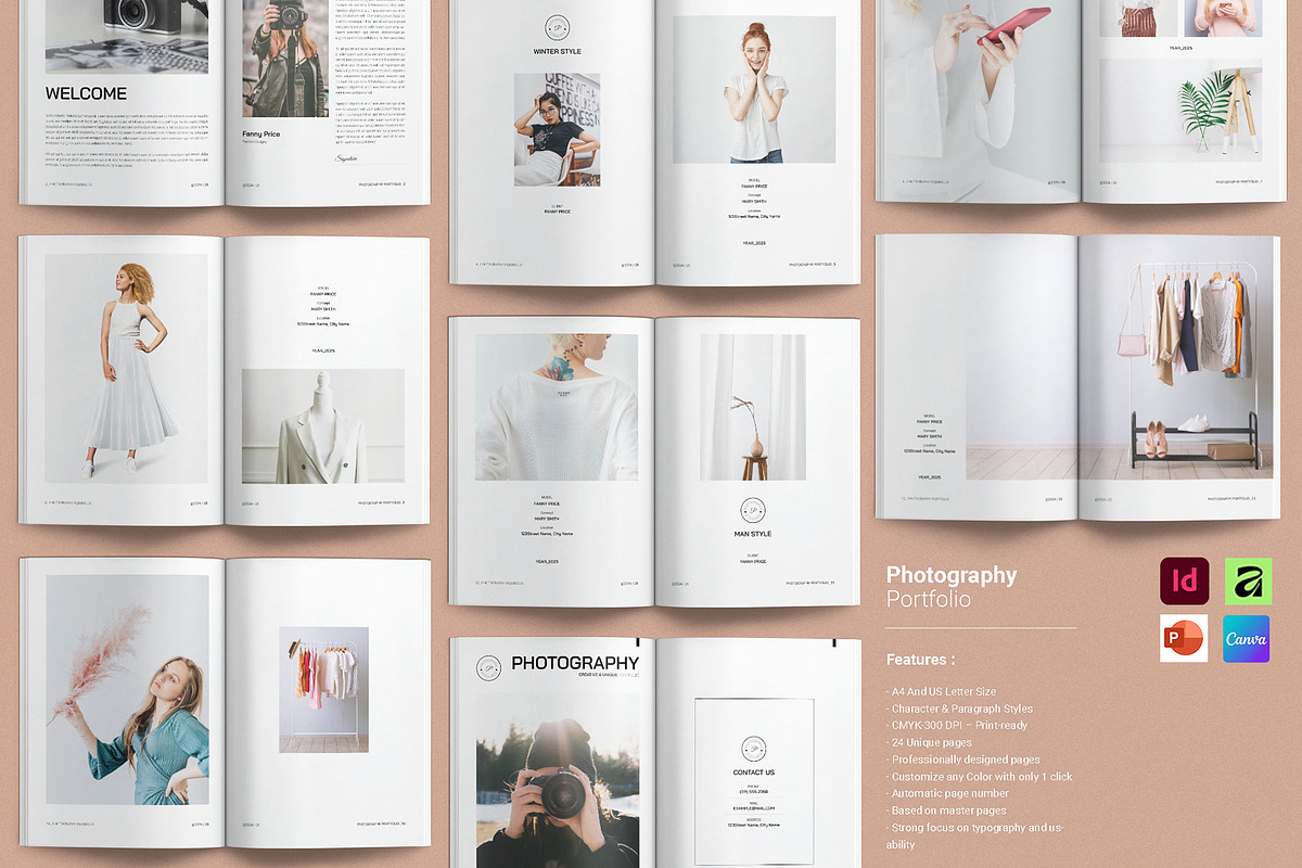 Photography Portfolio Design Layout, a Magazine Template by GoldenGrid ...