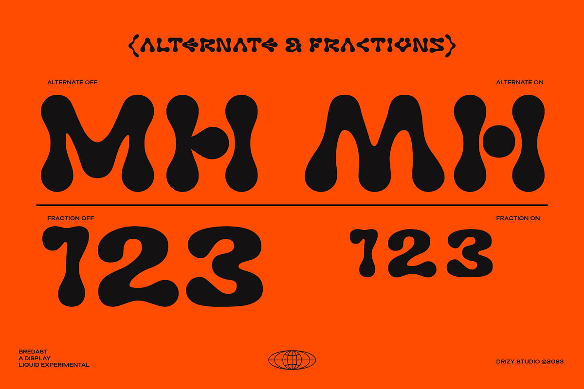 Bredast - Experimental Liquid Font, a Sans Serif Font by Drizy (Photo 5 of 9)