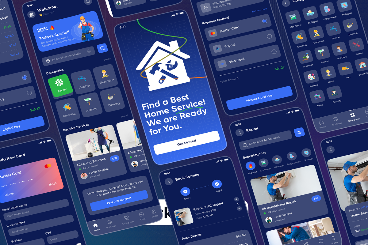 Home Service App Ui Kit, an UI Kit Template by Creative Perspective (Photo 4 of 7)