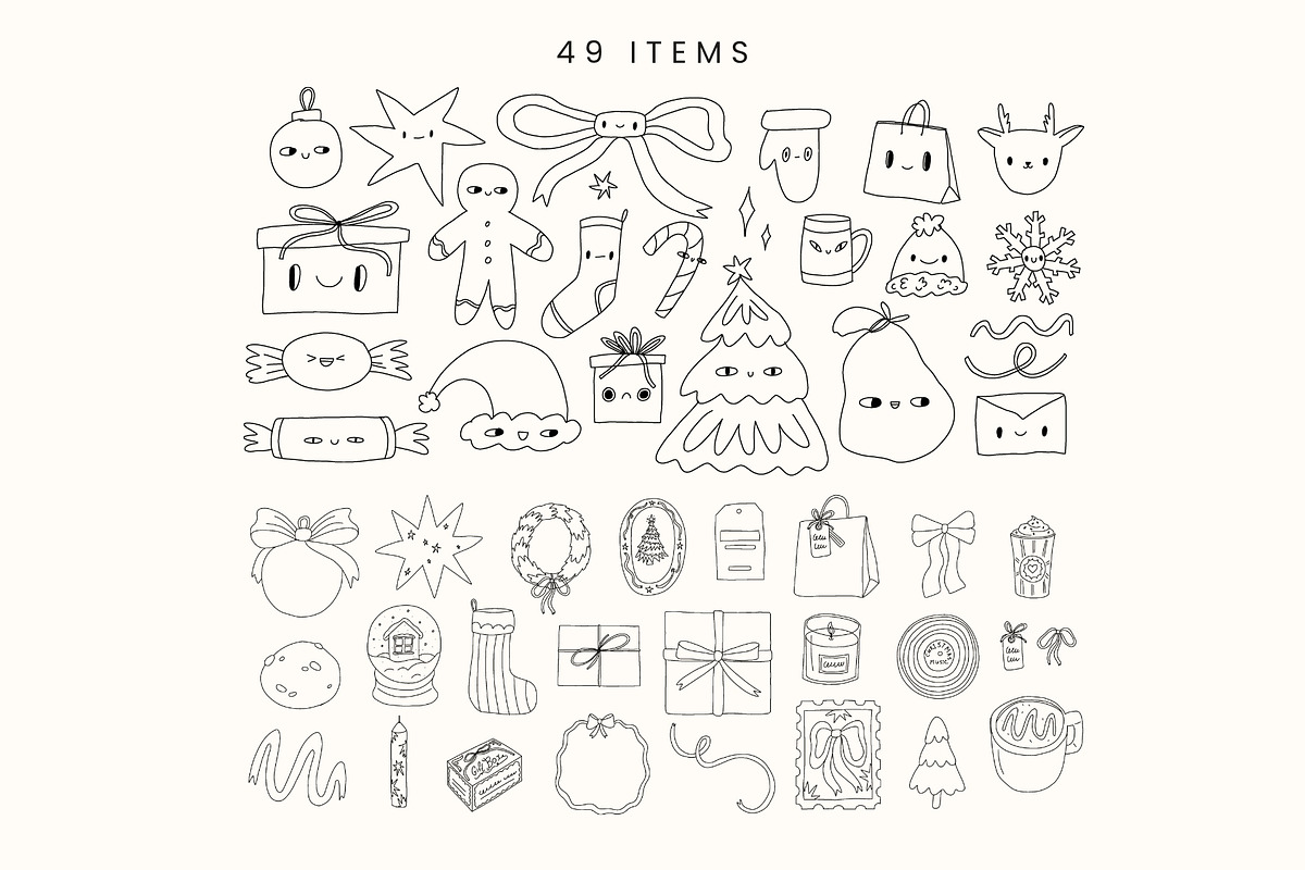 49 Hand Drawn Christmas Doodles, a Seasonal Illustration by Kristina Chistiakova (Photo 2 of 3)