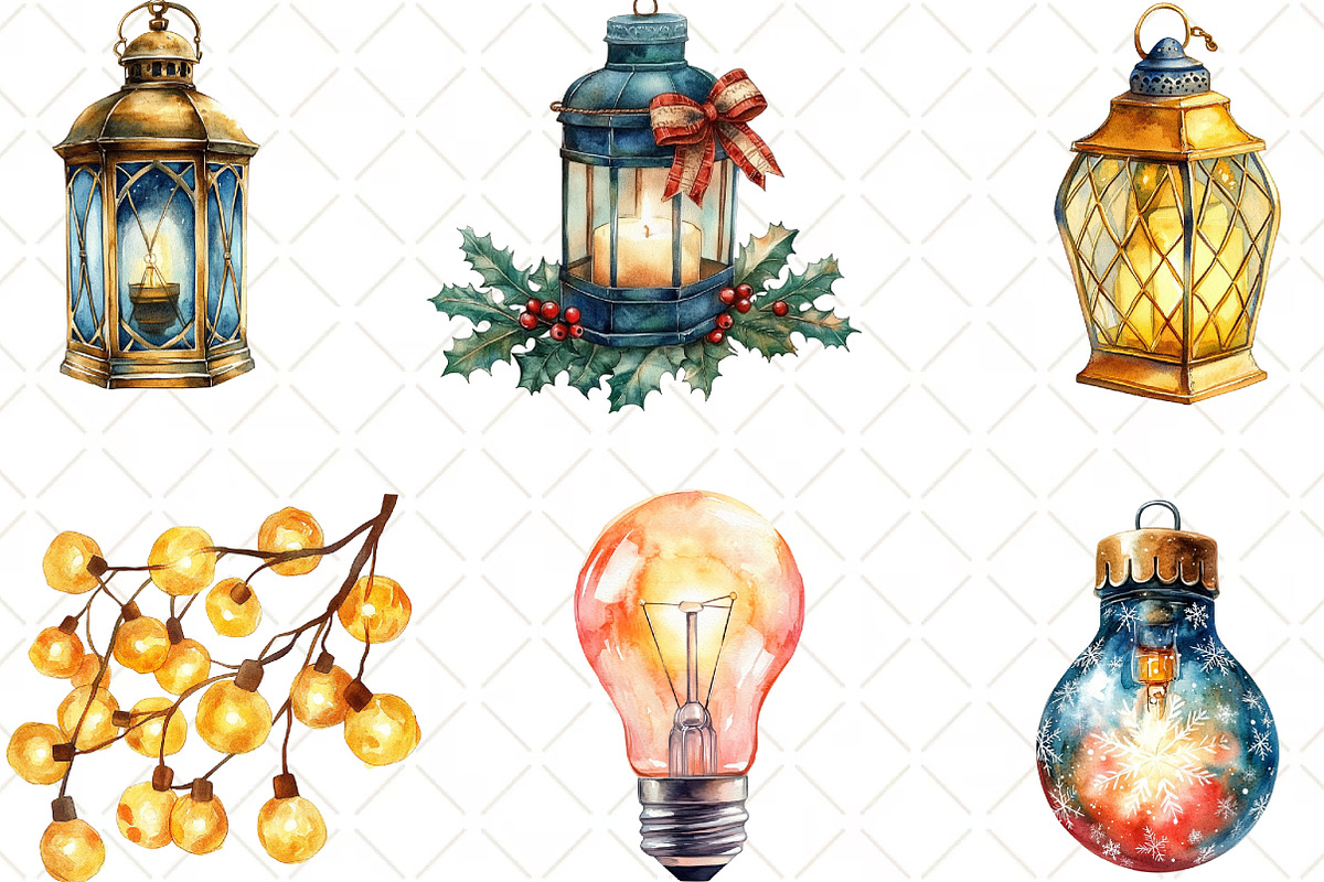Christmas Light Clipart, an Illustration by Black Bird Studio (Photo 6 of 6)