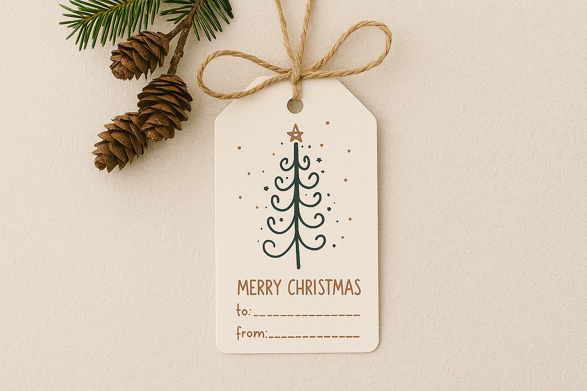 Christmas tag / nordic minimal tags, a Card Template by KimitahDesign (Photo 1 of 7)