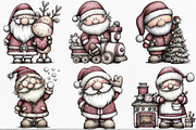 Christmas Retro Santa Clipart Bundle, an Illustration by Canvas Craft (Thumbnail 3 of 7)