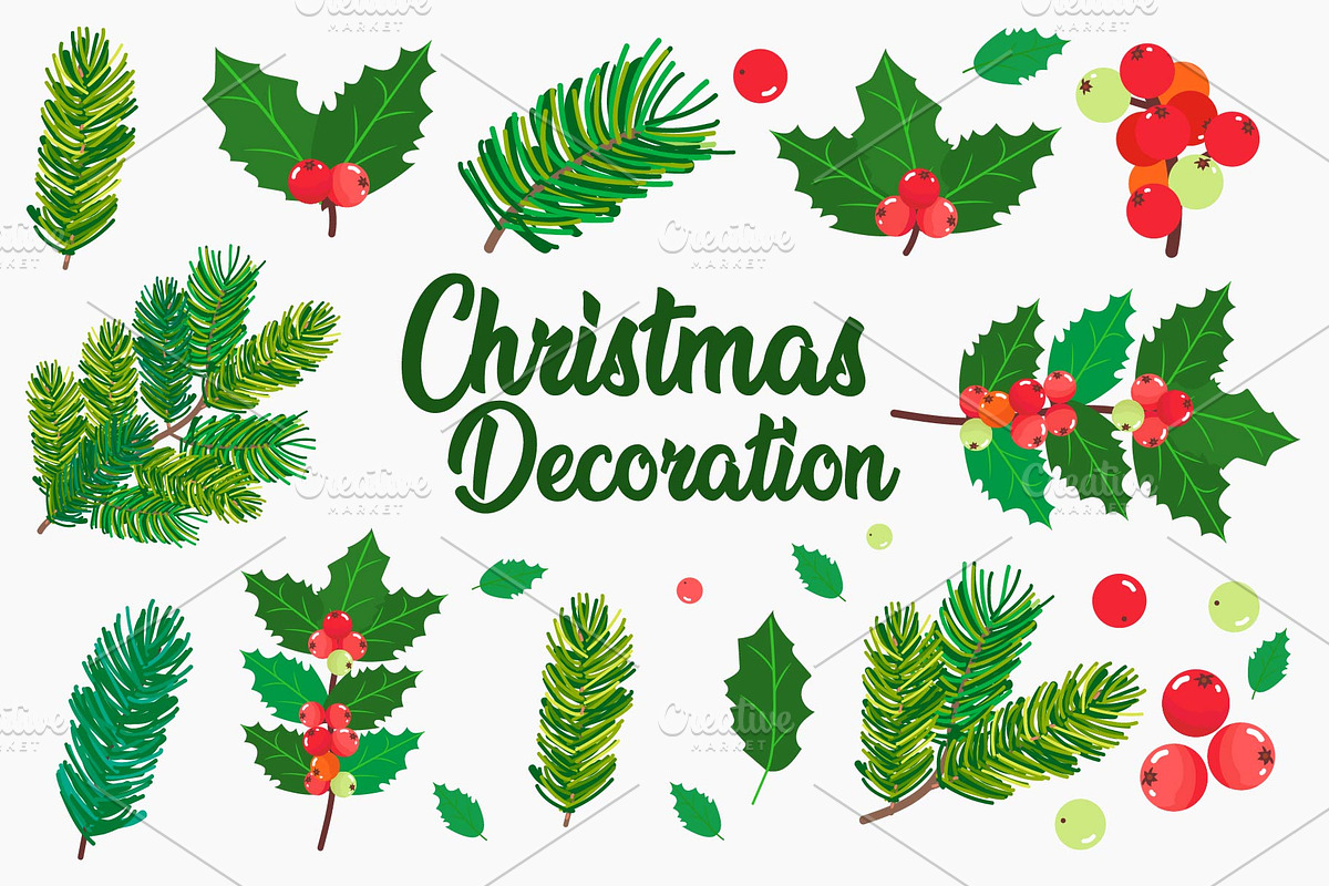 SALE Christmas Tree and berry, a Decorative Illustration by bungamustia