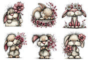 Whimsical Spring Bunny Clipart, an Illustration by Dream Creation (Thumbnail 5 of 7)