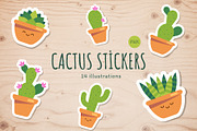 Cute succulents and cactus stickers, an Object Graphic by Sabina_Ava (Thumbnail 1 of 6)