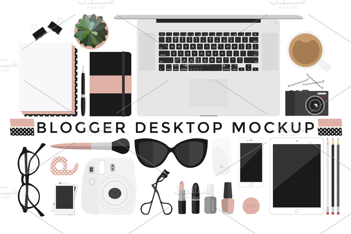 Blogger Desktop Mockup, an iPhone Mockup by laurenschroer (Photo 1 of 4)