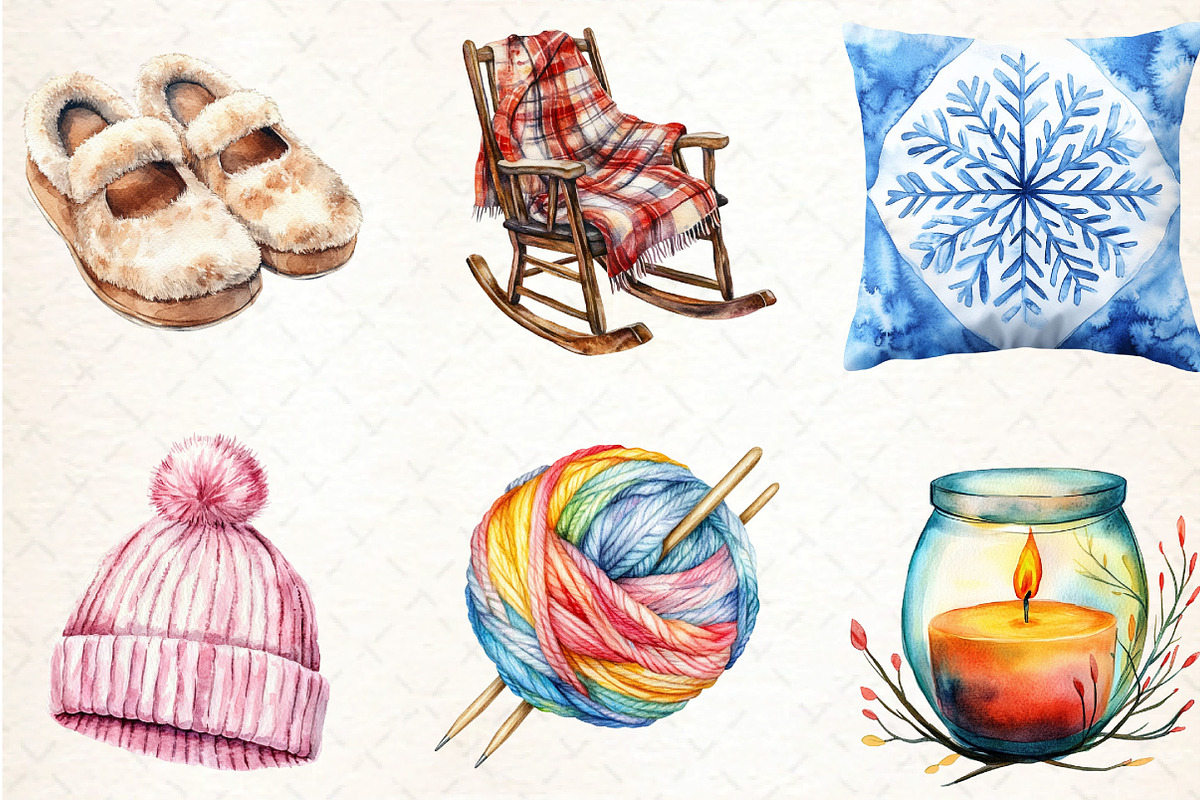 Cozy Winter Clipart, an Illustration by DreamCafeArt (Photo 4 of 7)