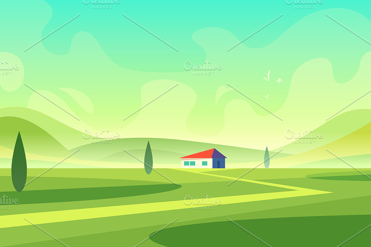 %SALE% -Stylized vector landscapes, a Wallpaper Graphic by VectorVision (Photo 4 of 7)