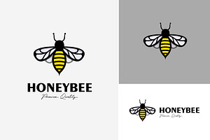 honey bee logo design icon vintage