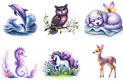 Purple Summer Animals Clipart Bundle, an Illustration by DreamArtGraphic (Thumbnail 4 of 4)
