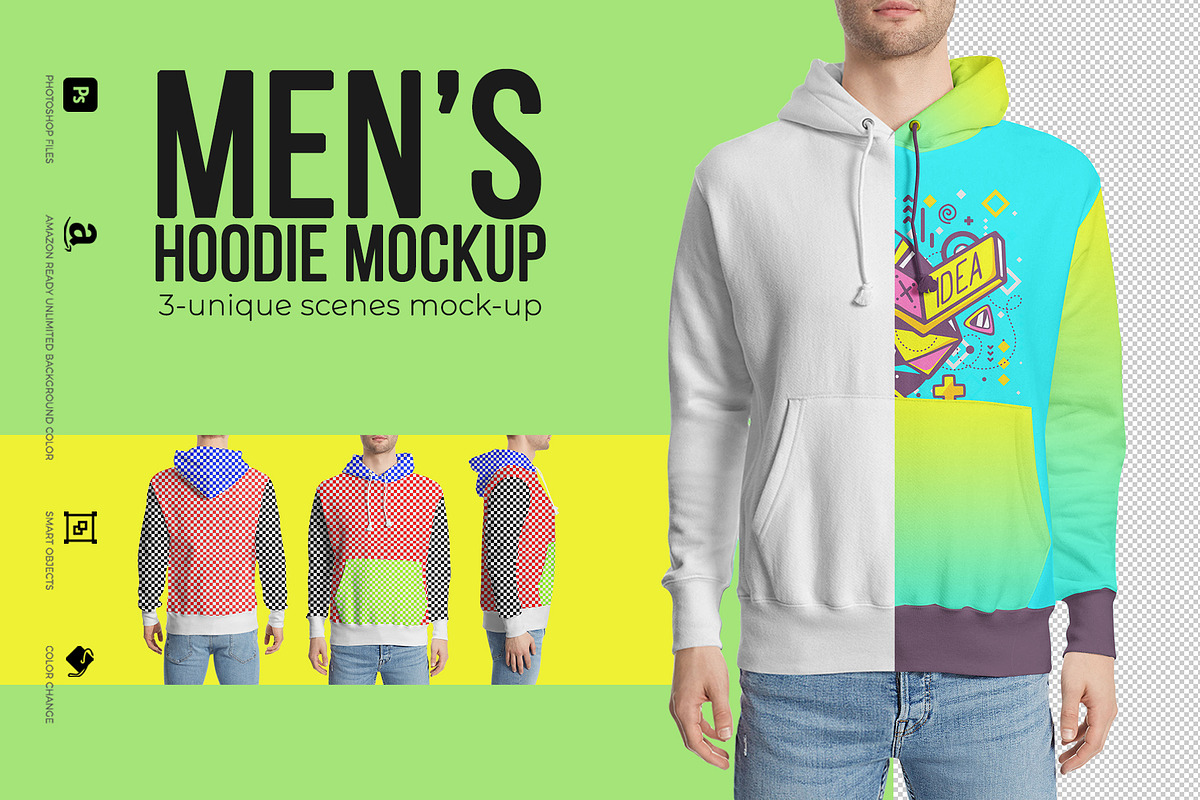 Men's Hoodie Mockup, a Hoody Mockup by Mock-up Store (Photo 1 of 6)