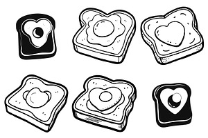 Cartoonish Egg Toast Vector Set, an Object Graphic by Billah Hub