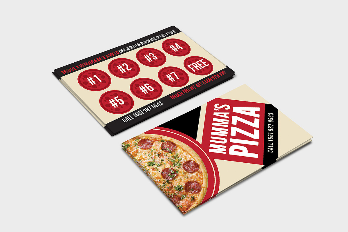 Pizza Restaurant Loyalty Card, a Business Card Template by BrandPacks (Photo 2 of 4)